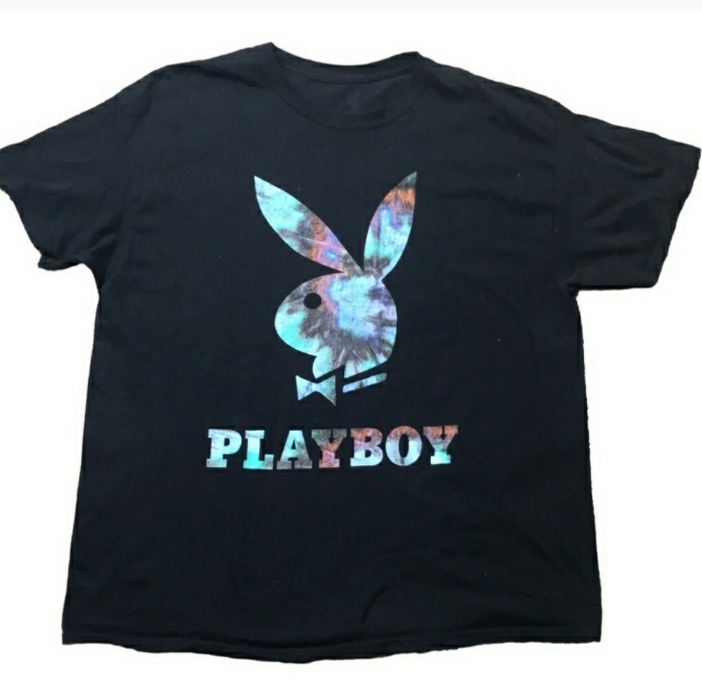 PLAYBOY Black The Grateful Dead Edition Tie Dye Design Tee Shirt size 1X